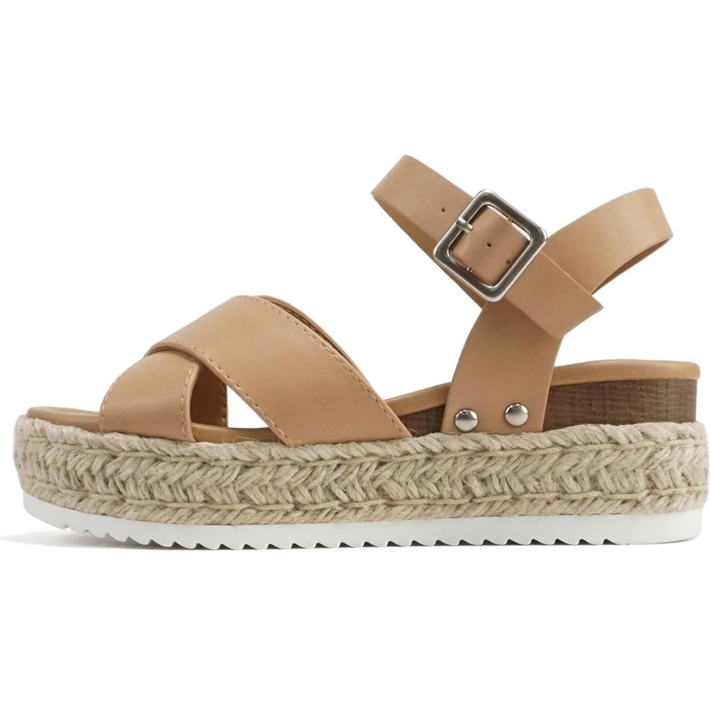 Soda “Firefly” Women's Tan Platform Sandals